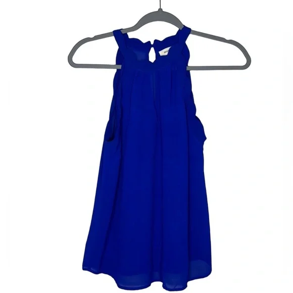 Monteau Blue Halter Tank Top - Picture 2 of 3